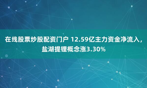 在线股票炒股配资门户 12.59亿主力资金净流入，盐湖提锂概念涨3.30%